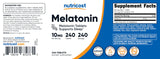 Nutricost Mélatonine: dosage 10 mg par portion et 240 portions