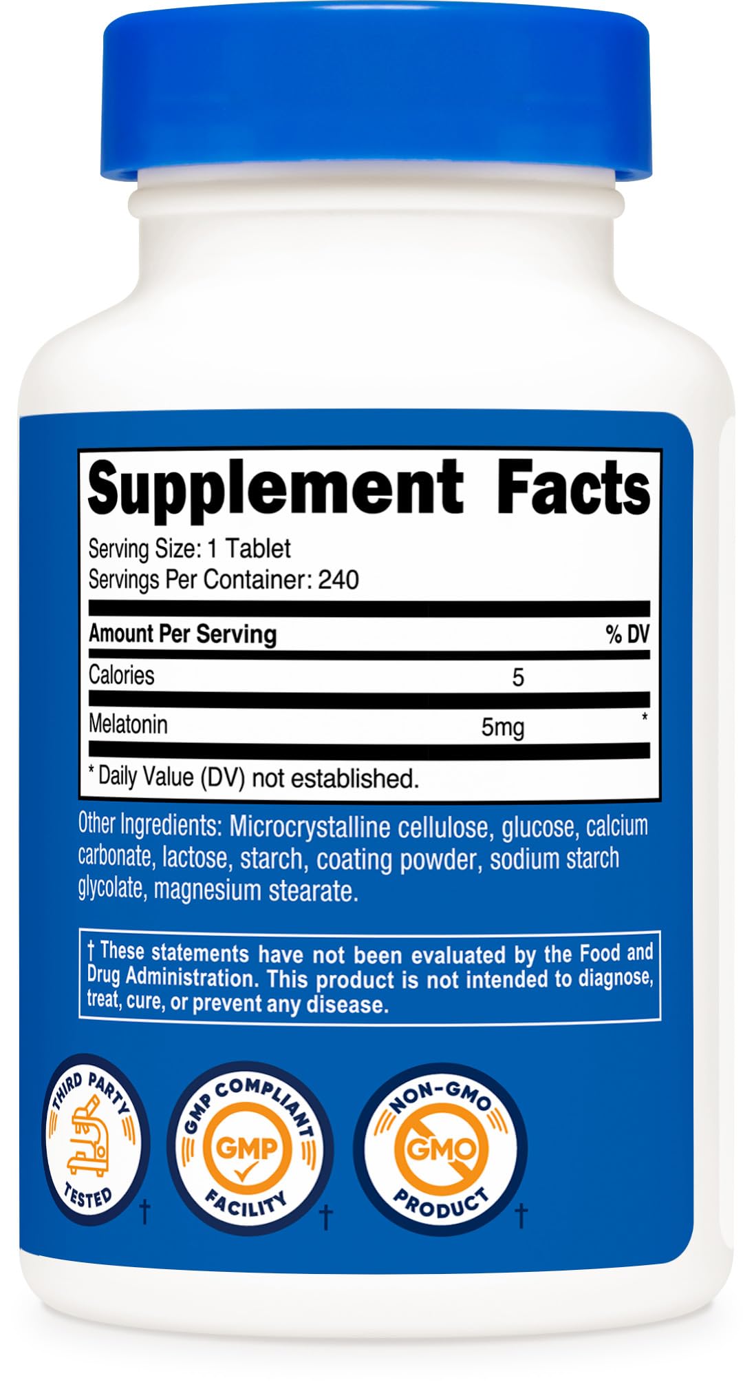 Nutricost Mélatonine – étiquette claire et emballage neutre.