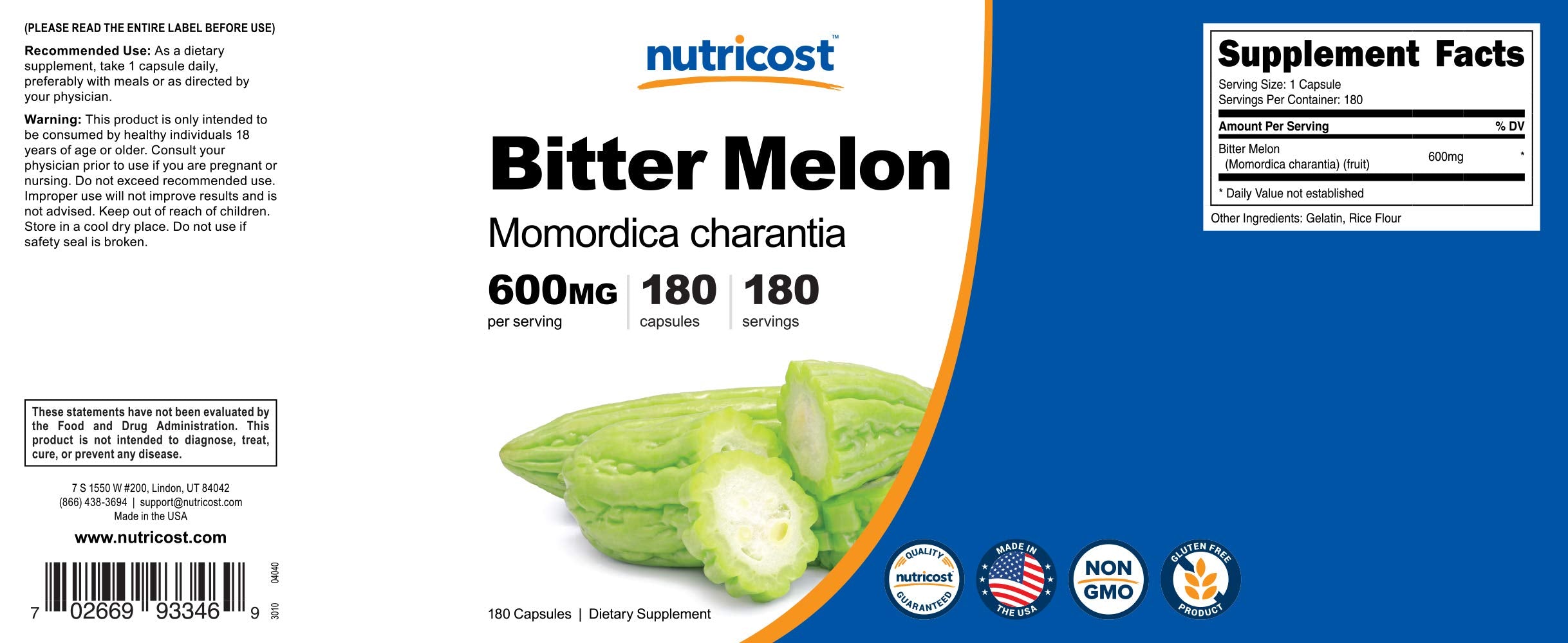 Nutricost melon amer site FDA enregistré : traçabilité et sécurité.