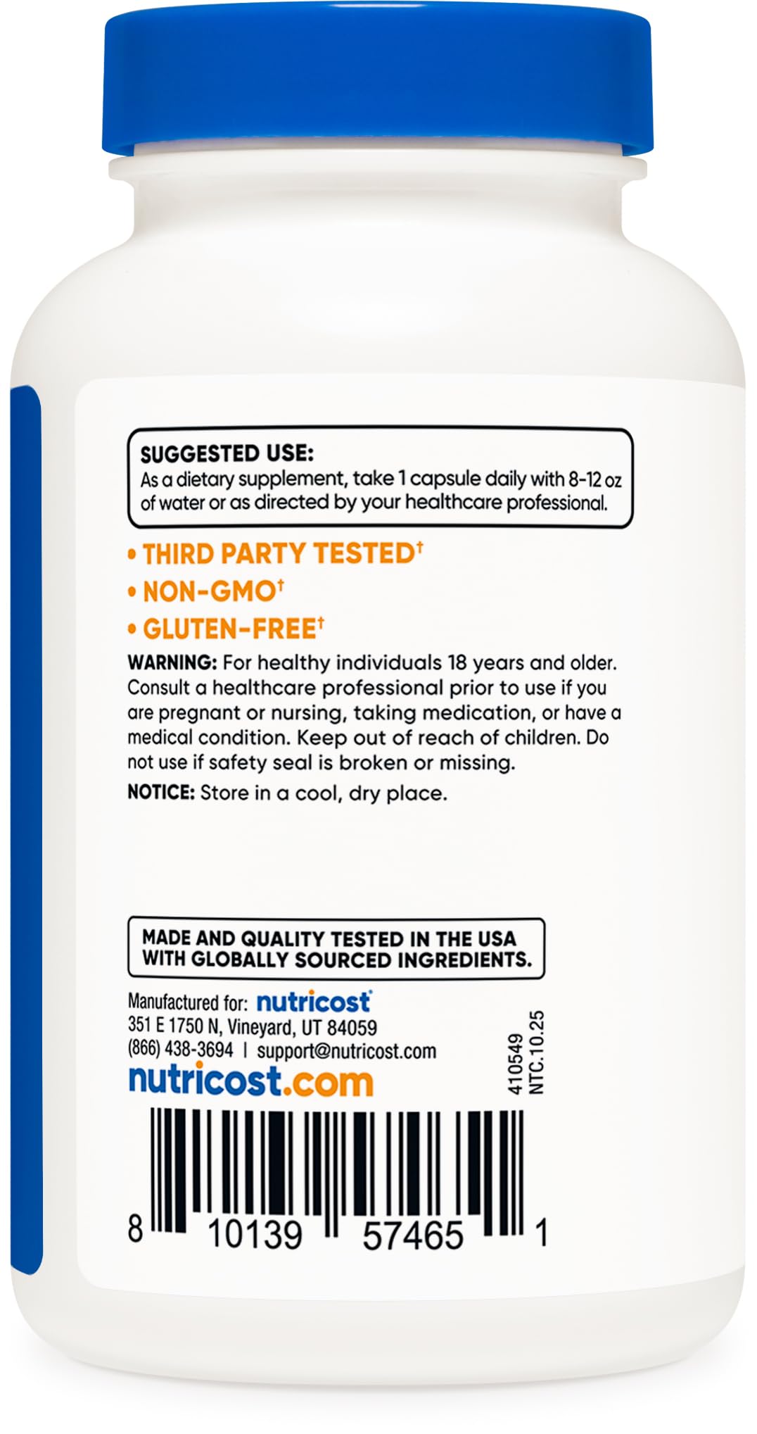 Nutricost Membrane Coquille d'Oeuf, sans gluten et sans OGM.