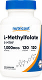 Nutricost Methylfolate – bouteille ouverte, dosage pratique au quotidien.
