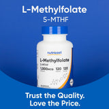 Nutricost Methylfolate – fabriqué dans une installation certifiée NSF et GMP.