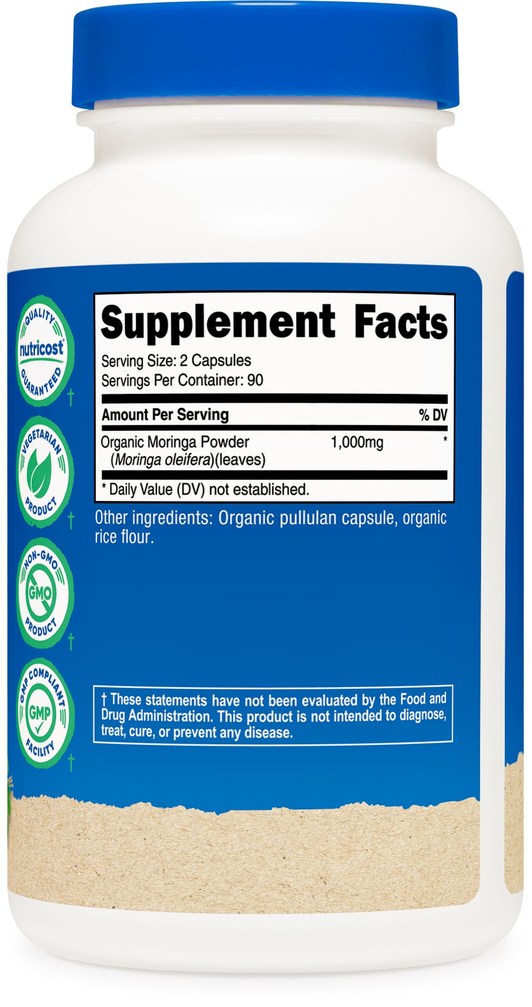 Nutricost Moringa Capsules: usine conforme GMP garantit qualité et traçabilité.