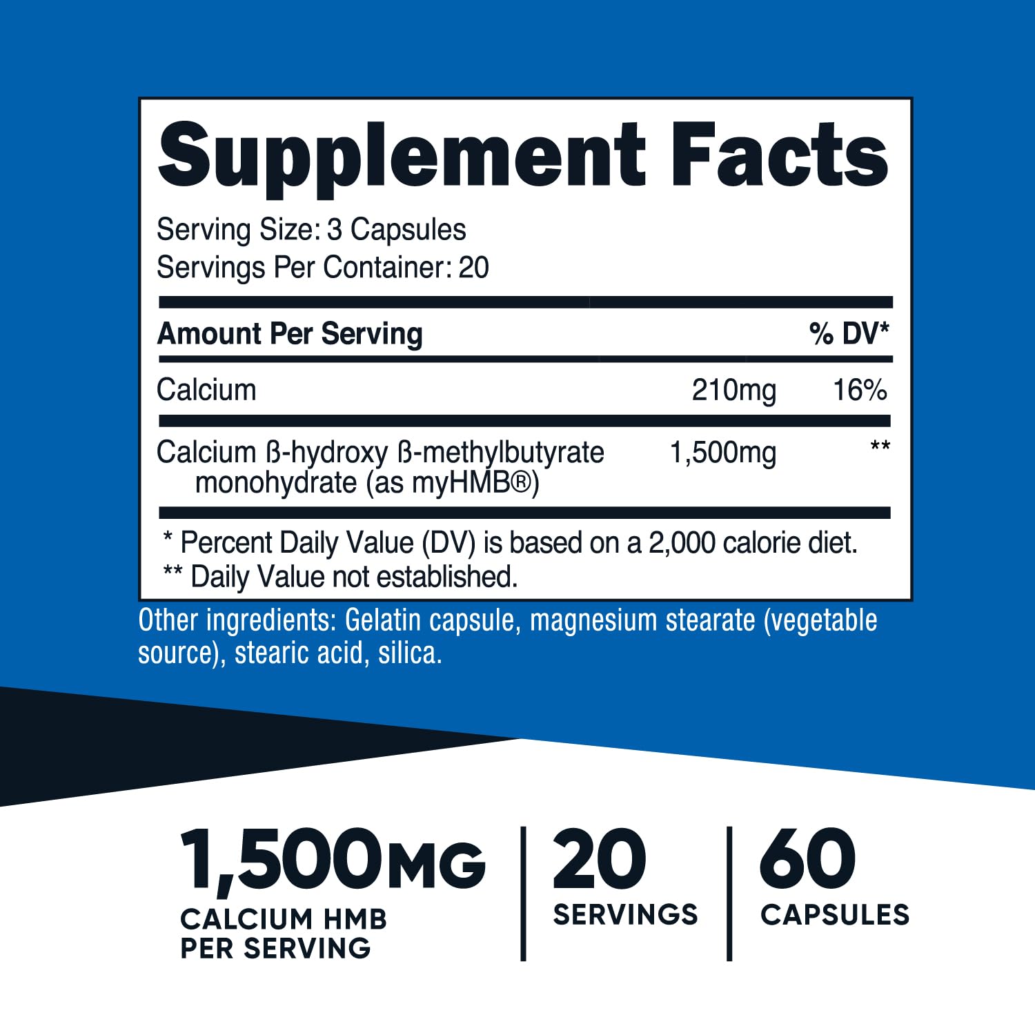 Nutricost myHMB capsules, dosage quotidien facile à suivre