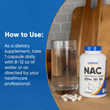 Nutricost NAC 600mg — logo NSF et certifications reflétant la qualité