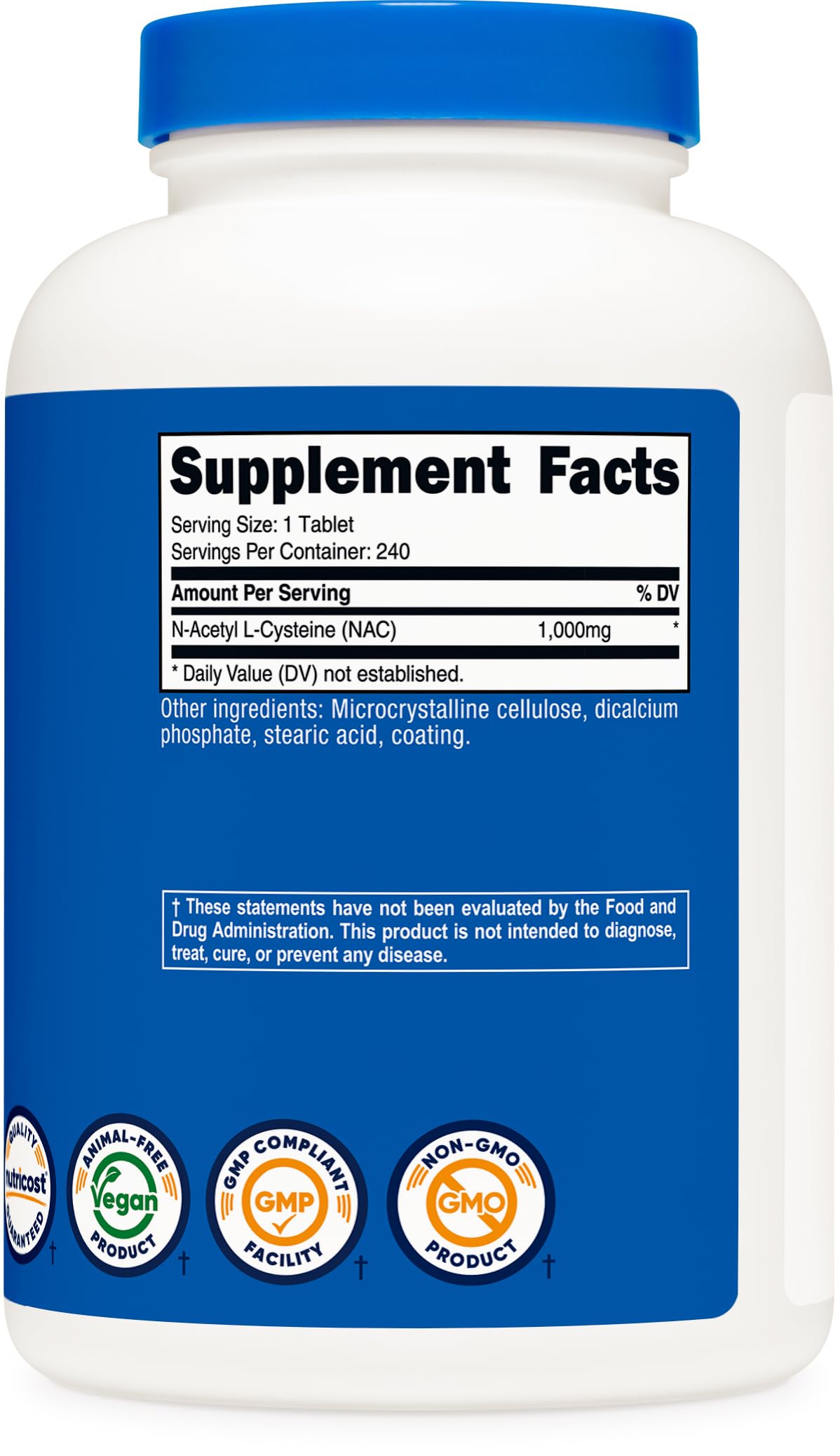 Nutricost N-acétyl-L-cystéine – usine conforme BPF et NSF.