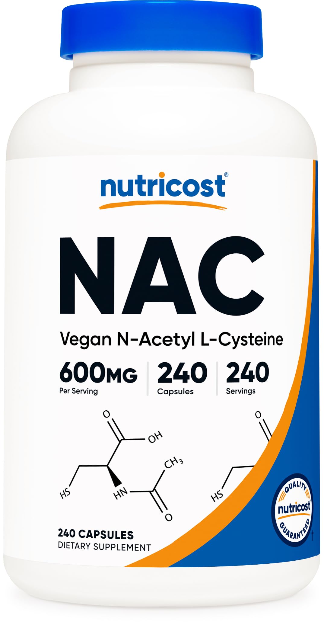 Nutricost NAC 600 mg – Bouteille pratique pour une utilisation quotidienne