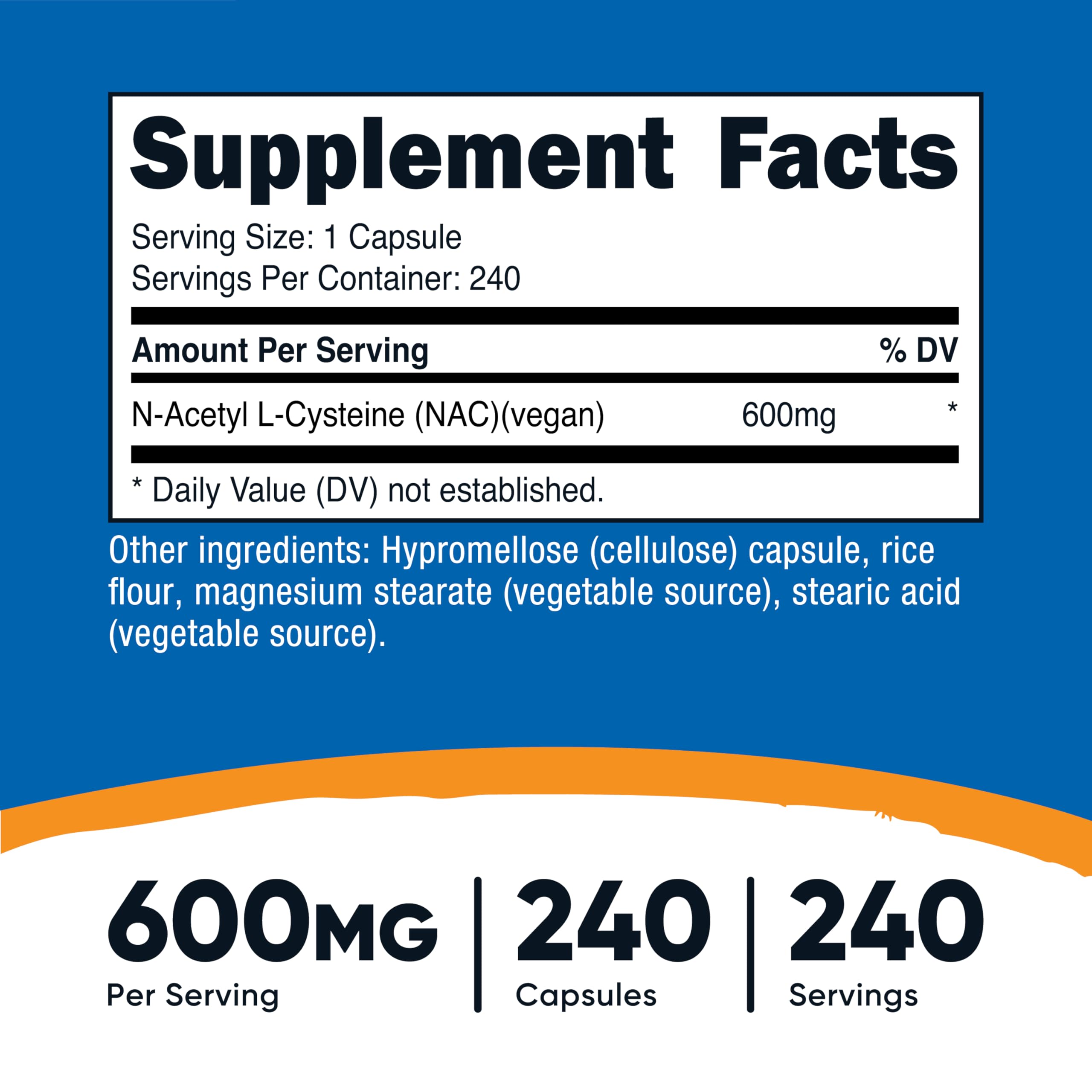 Nutricost NAC 600 mg – Capsules véganes faciles à avaler