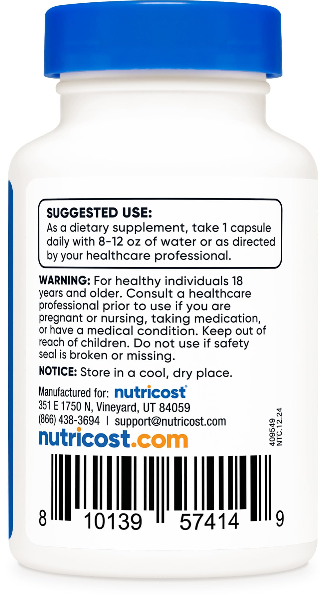 Nutricost NAC 600 mg – emballage-scene mettant en valeur le packaging.