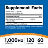 Nutricost NAD+ Capsules 1000mg – dosage quotidien simple et efficace.