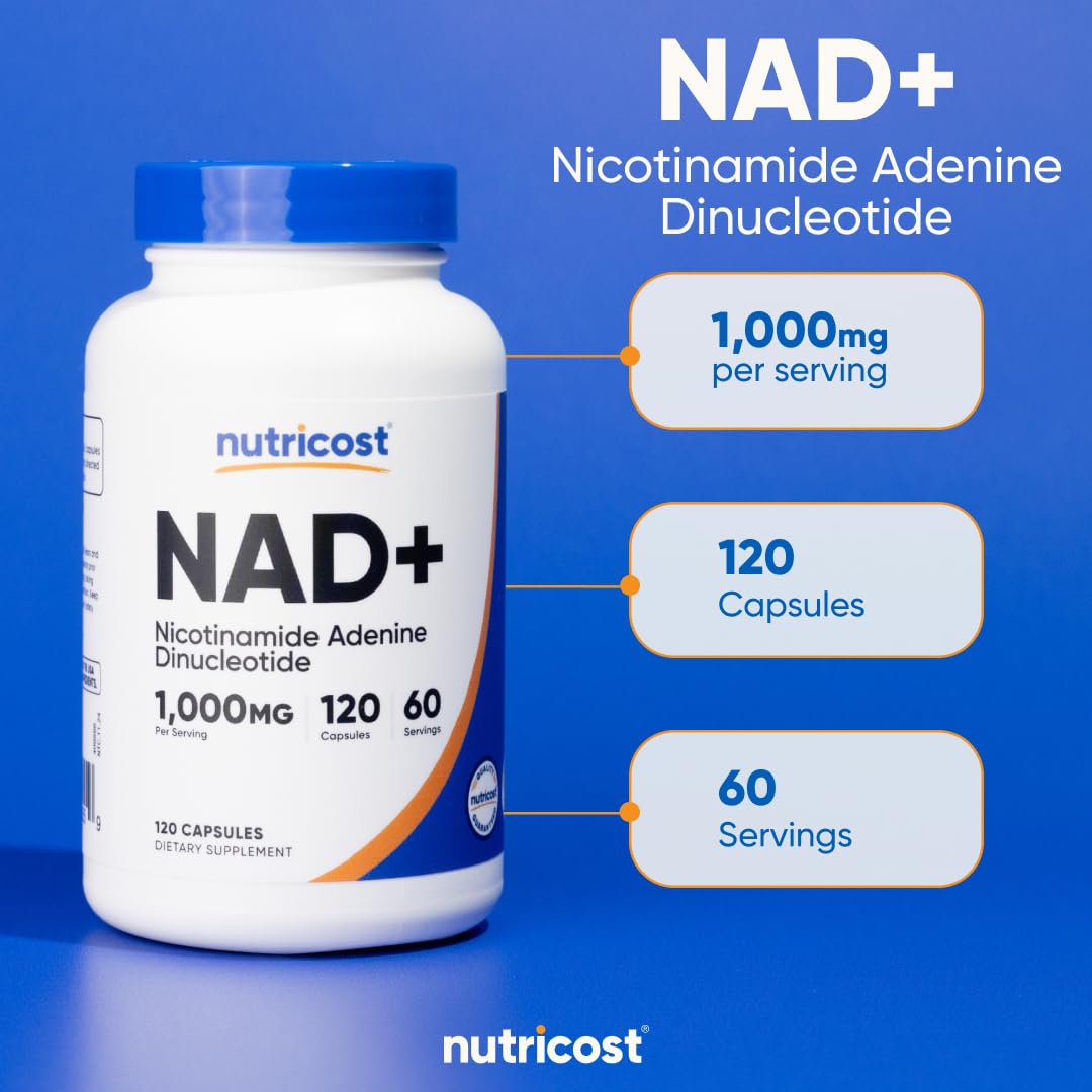 Formule végane Nutricost NAD+ – option adaptée aux régimes végétaliens.