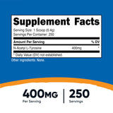 Nutricost NALT démontrant la portion de 400 mg par prise.