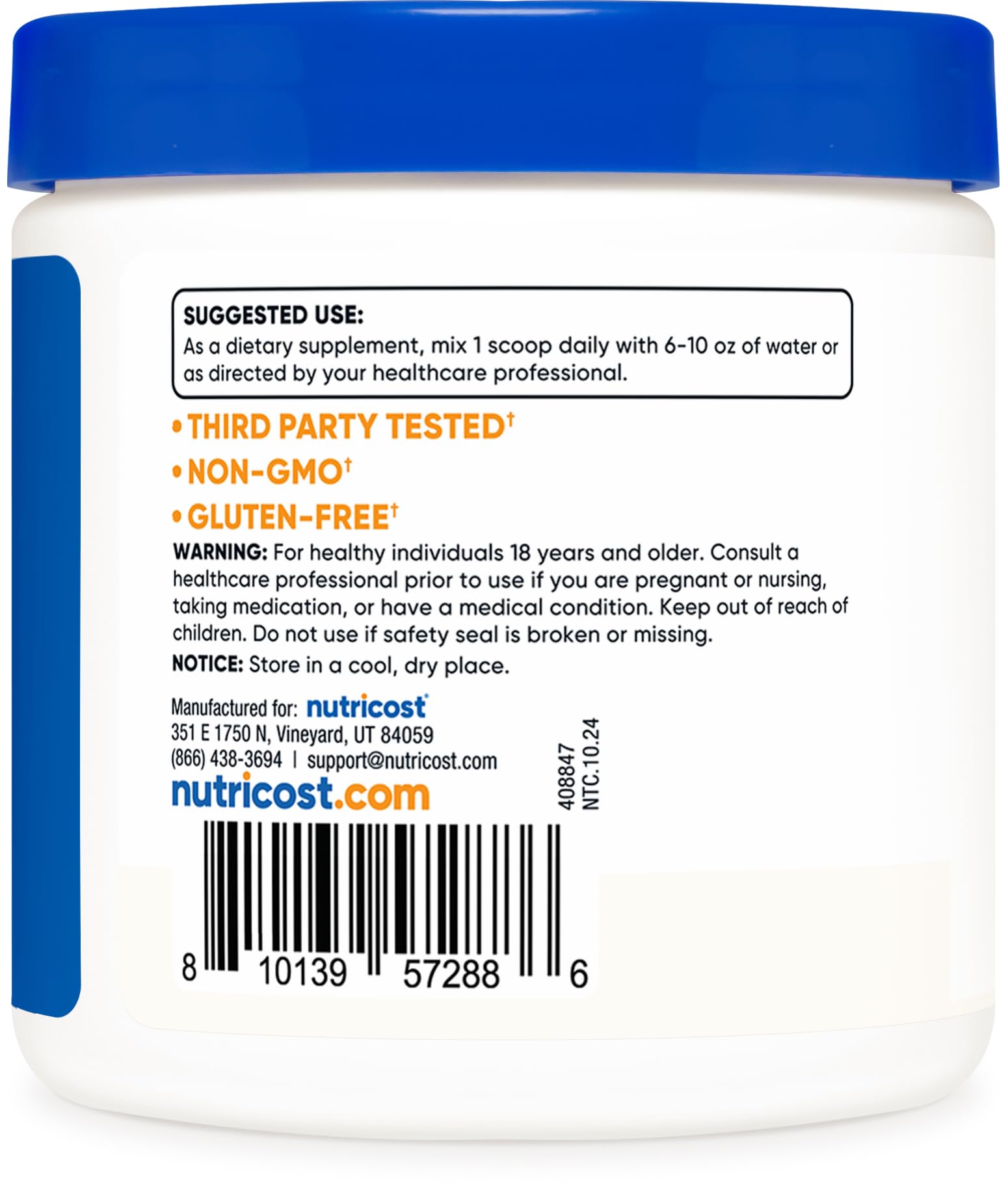 Nutricost NALT texture poudre prête à être mélangée.