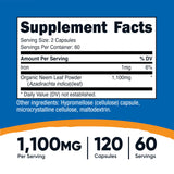 Nutricost Neem Leaf capsules dosage 1100 mg par portion pour le quotidien
