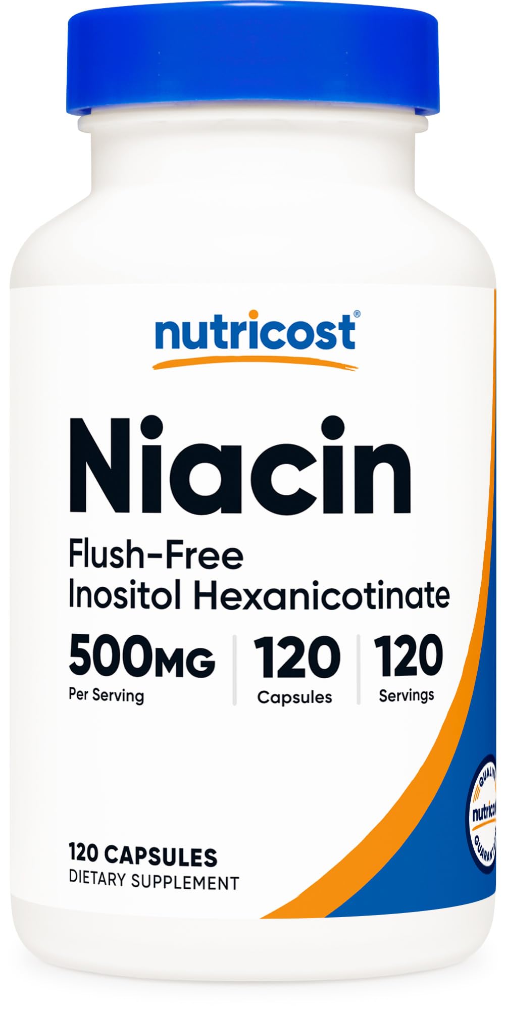 Nutricost Niacin sans flush en bouteille, routine vitamine B3 pratique