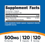 Étiquette Nutricost Niacin sans flush, informations claires et conformité