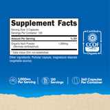 Nutricost Noni Gélules: étiquette biologique visible avec origine certifiée