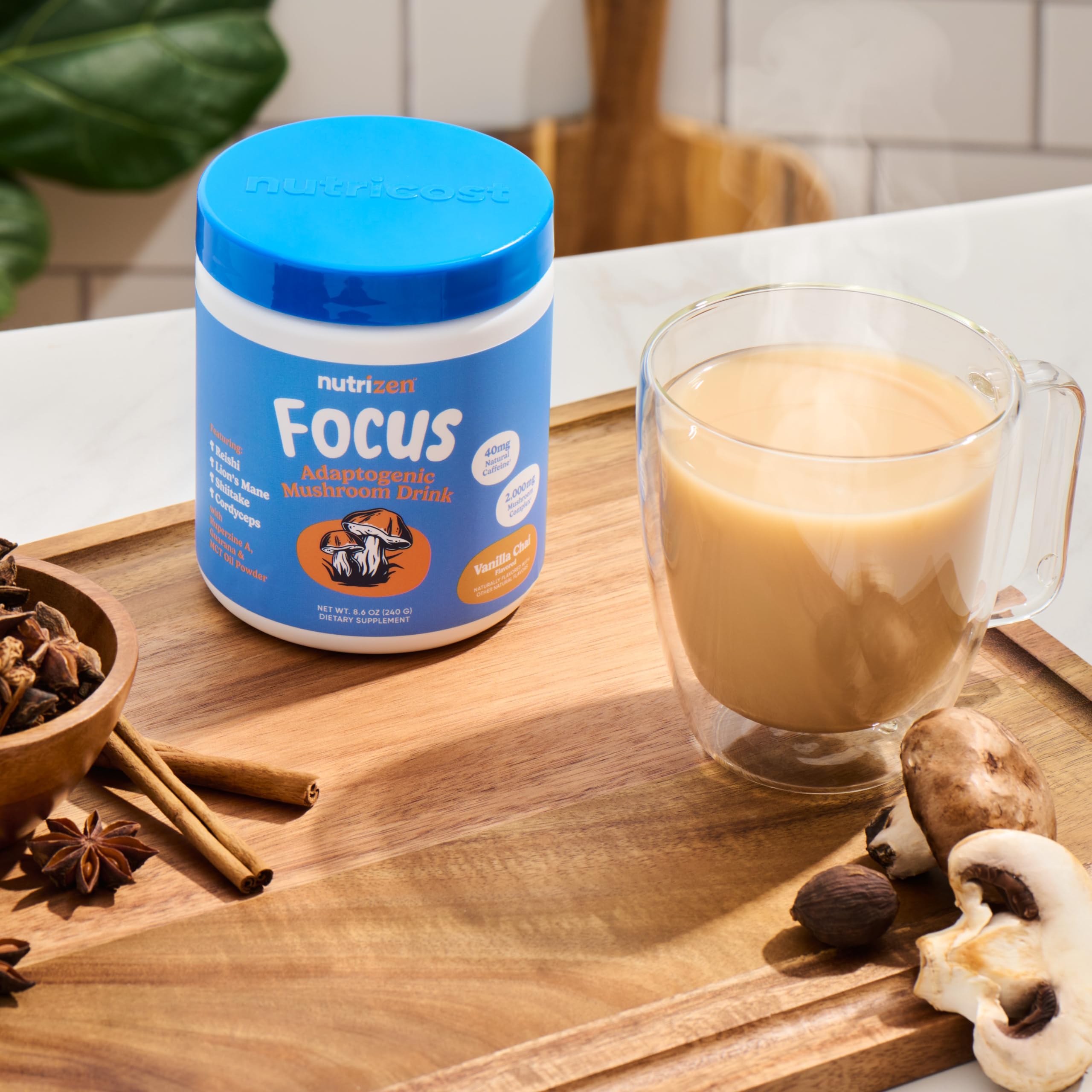Nutricost Nutrizen Focus crinière-de-lion: clarté mentale lors des tâches exigeantes.