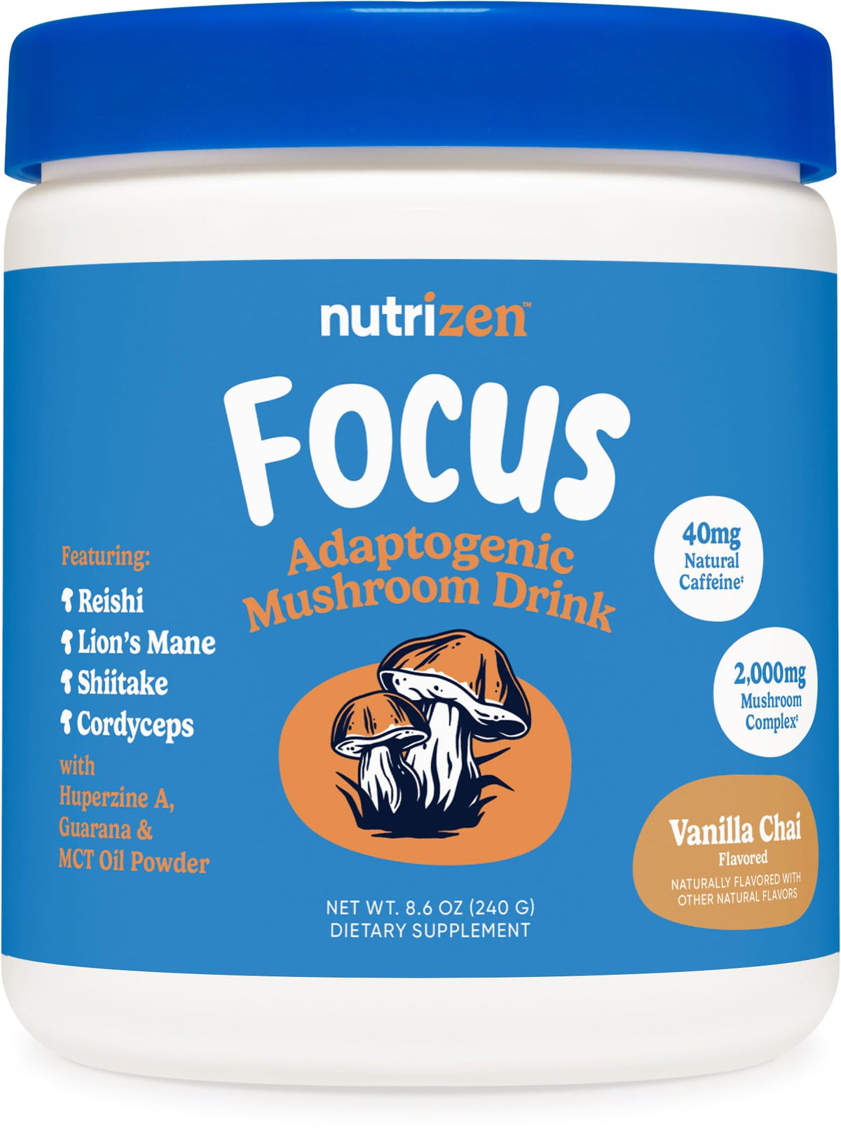 Nutricost Nutrizen Focus vanille-chai: boisson gourmande pour démarrer la journée.