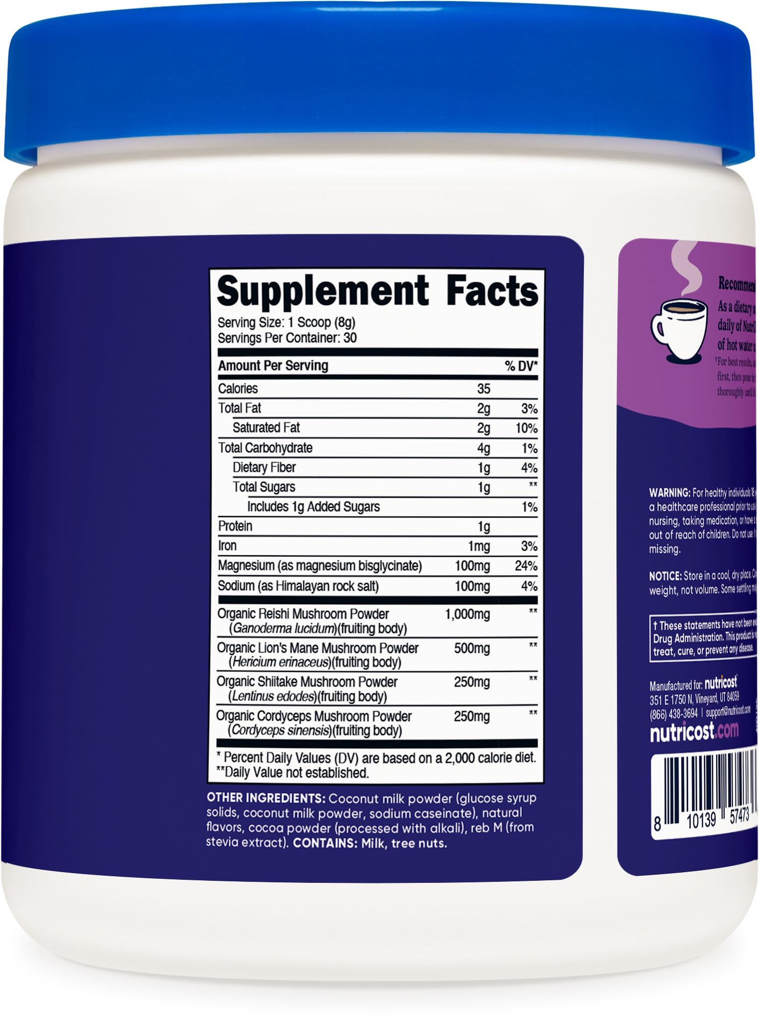Nutricost Nutrizen PM Emballage 30 portions, idéal pour un mois d'utilisation.