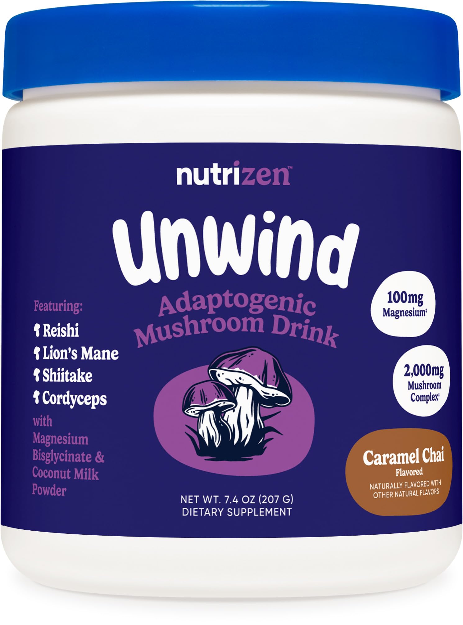 Nutricost Nutrizen PM Unwind bouteille caramel-chai pour une douceur relaxante en soirée