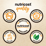 Étiquette Nutricost claire avec certifications et informations Vanille