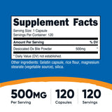 Nutricost Ox Bile Capsules – étiquette sans gluten et sans OGM