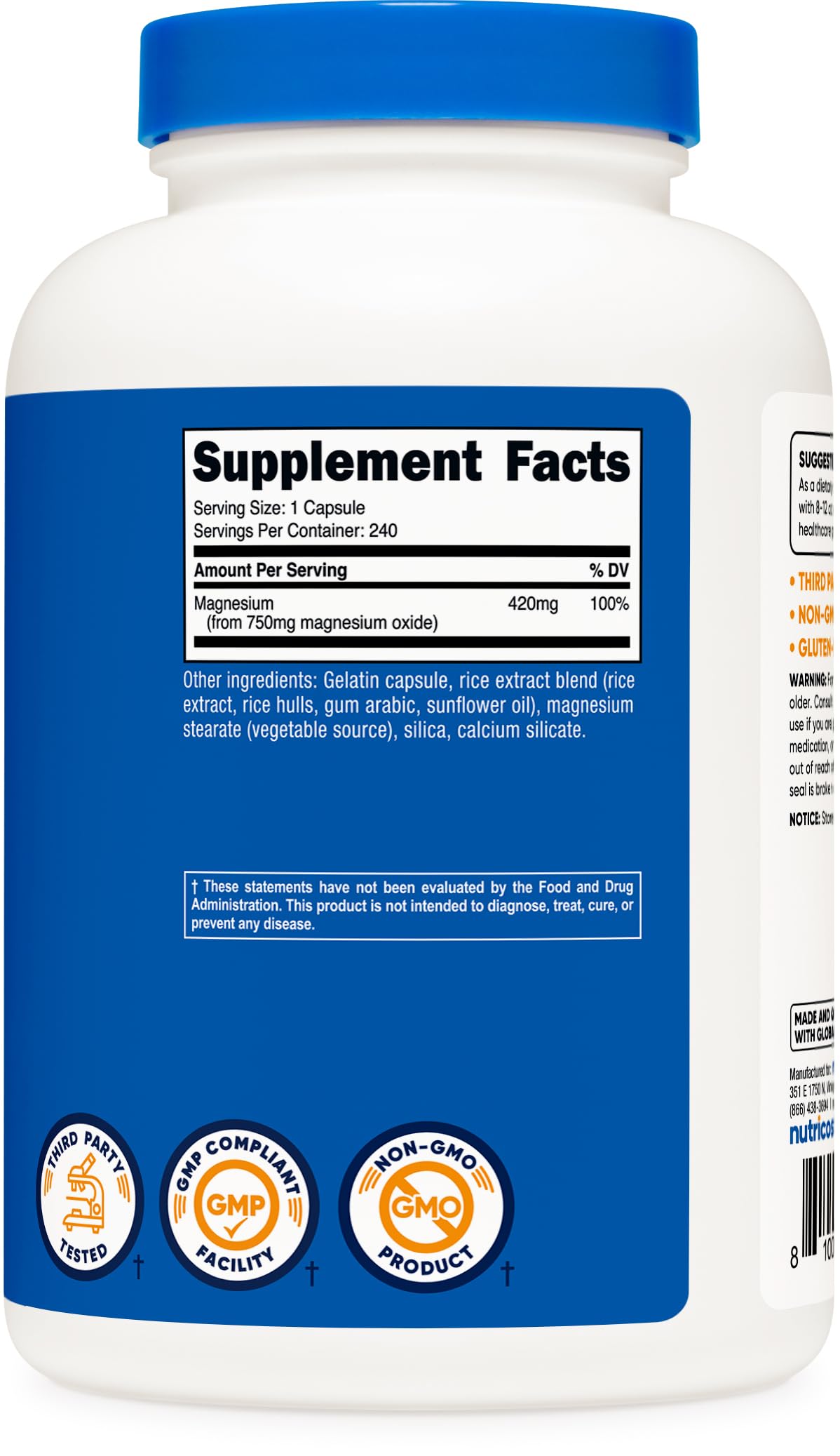 Nutricost oxyde de magnésium 750 mg – usage recommandé et dosage