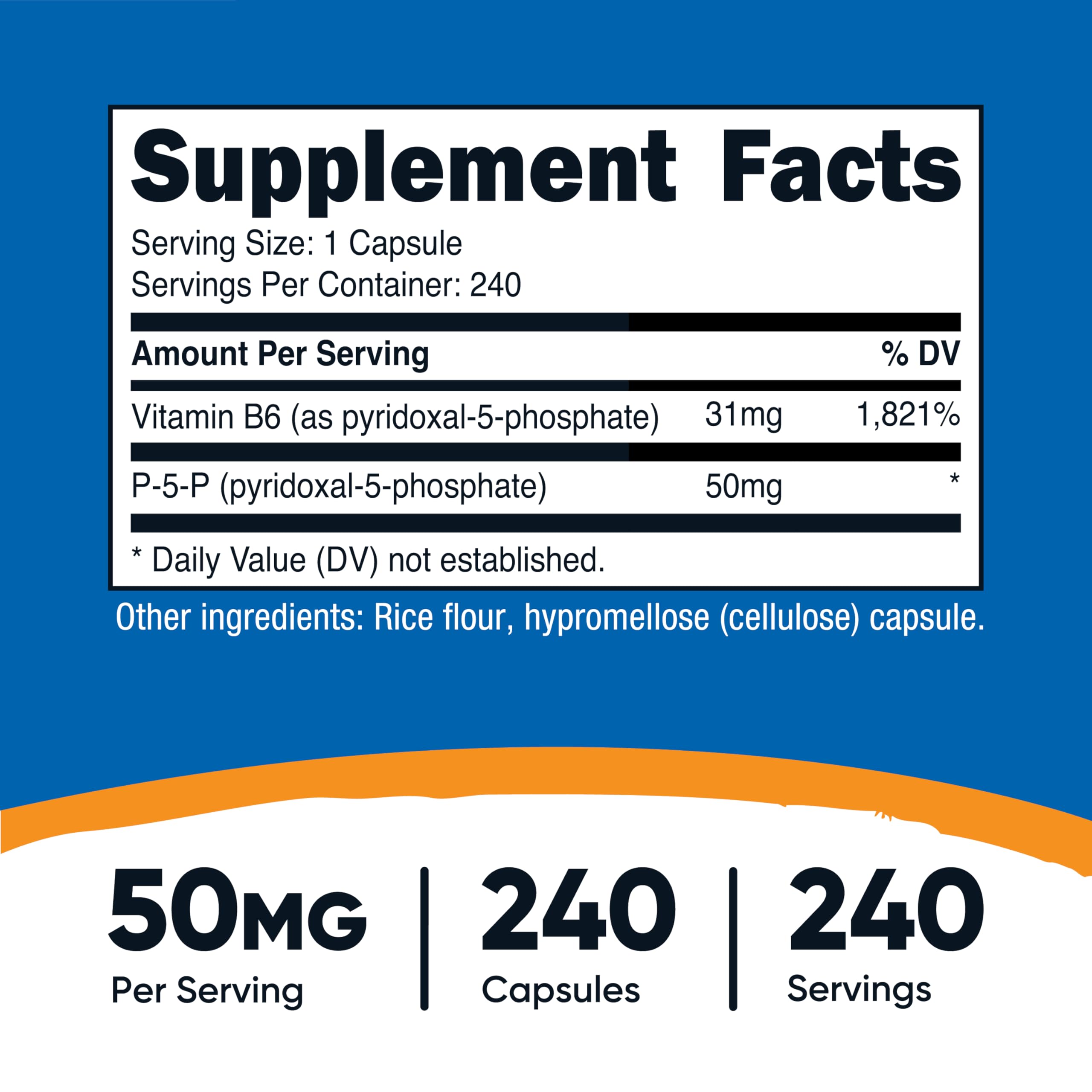 Bouteille Nutricost P5P prête à intégrer votre routine.