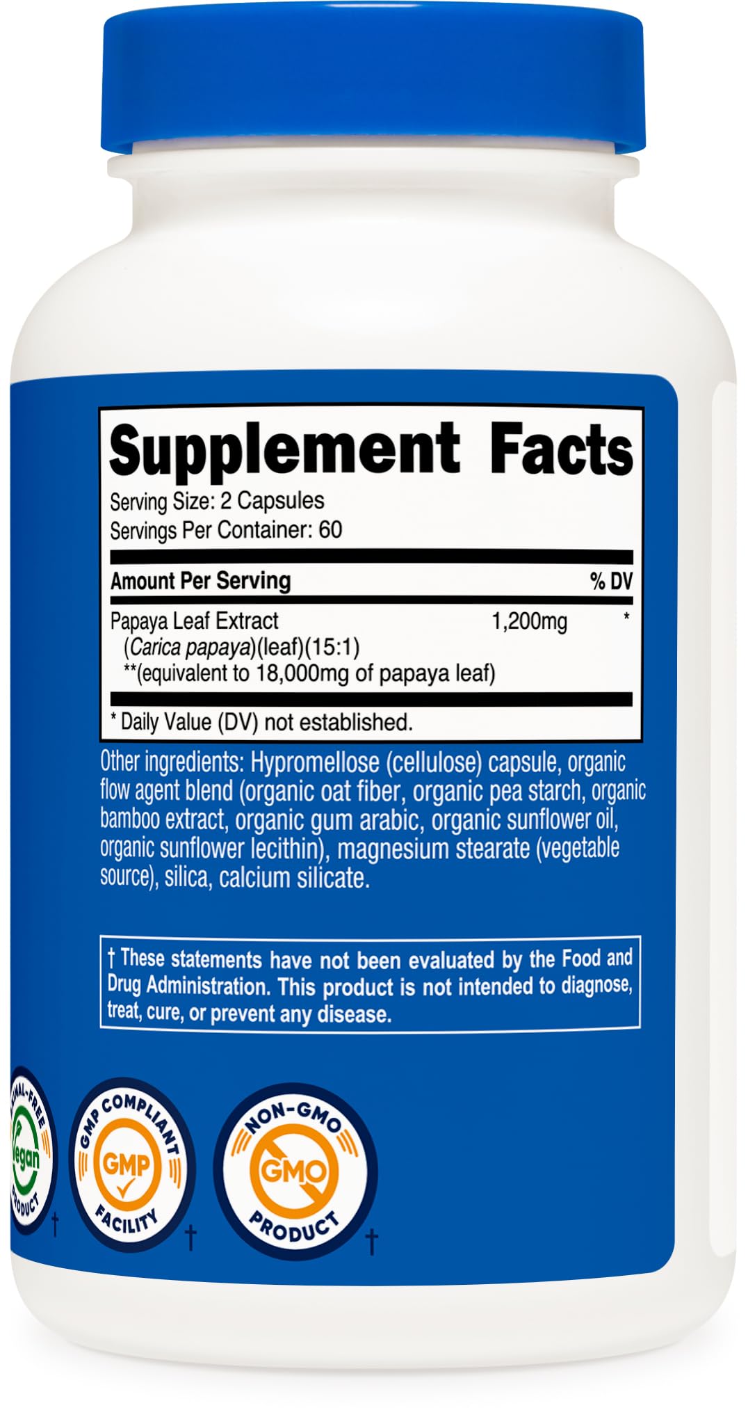 Nutricost Papaya Leaf Extract fabrication certifiée – qualité et conformité dans un laboratoire autorisé.