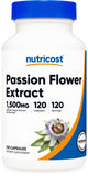 Nutricost Passiflore Extrait – équivalent 1500 mg par portion, gélule facile à avaler