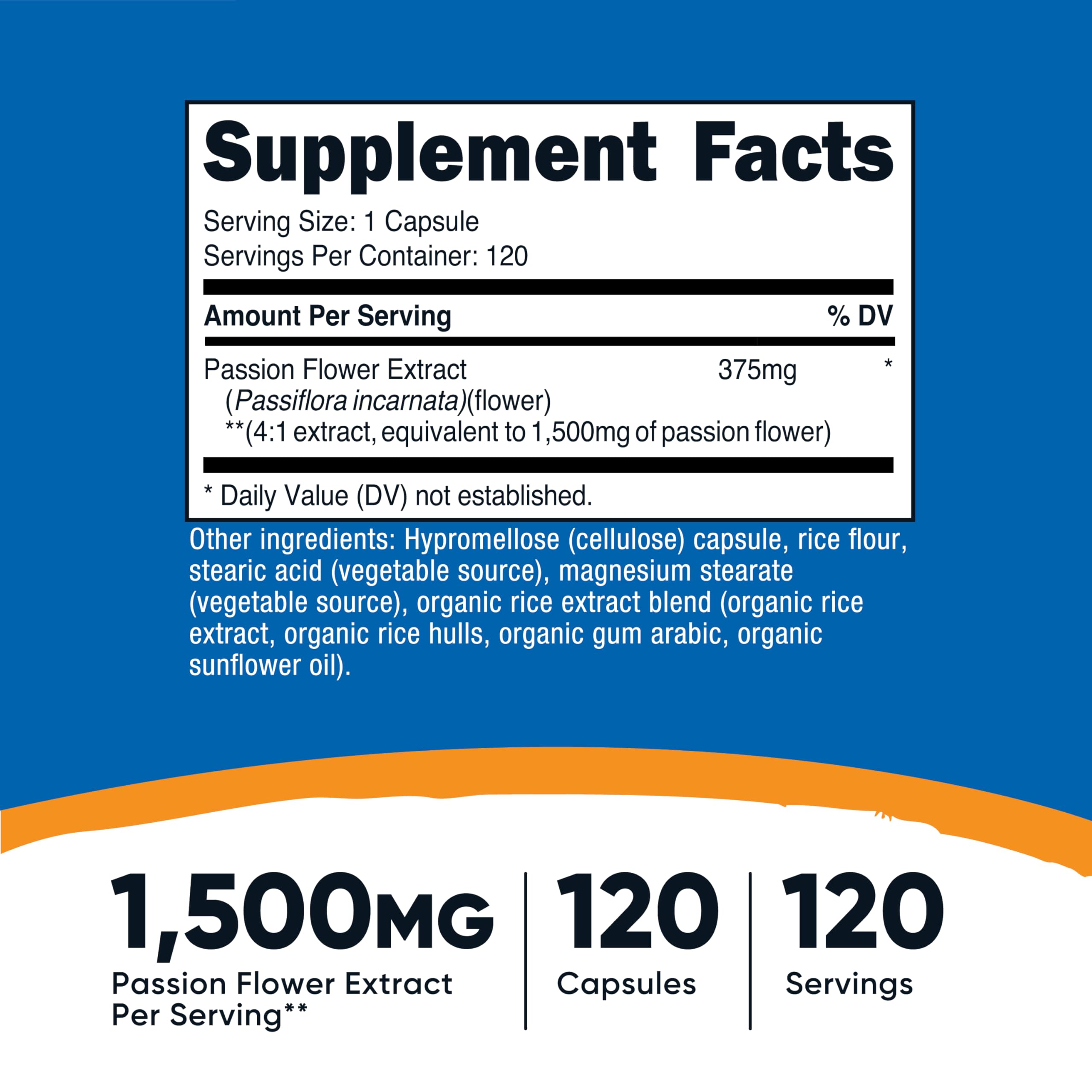 Nutricost Passiflore Extrait – capsules 120 unités, format pratique