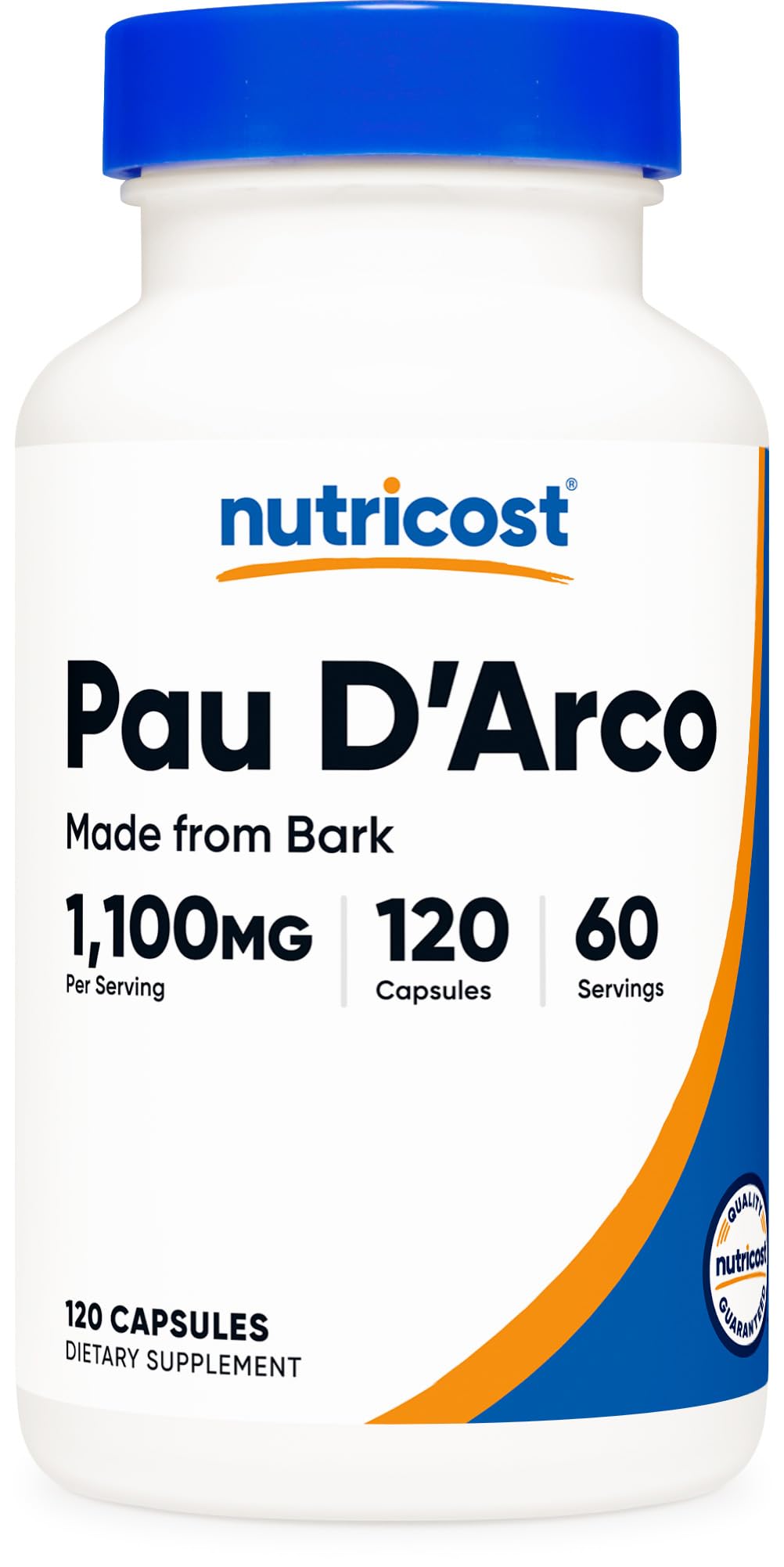 Nutricost Pau D'Arco écorce interne en bouteille, usage quotidien pratique.