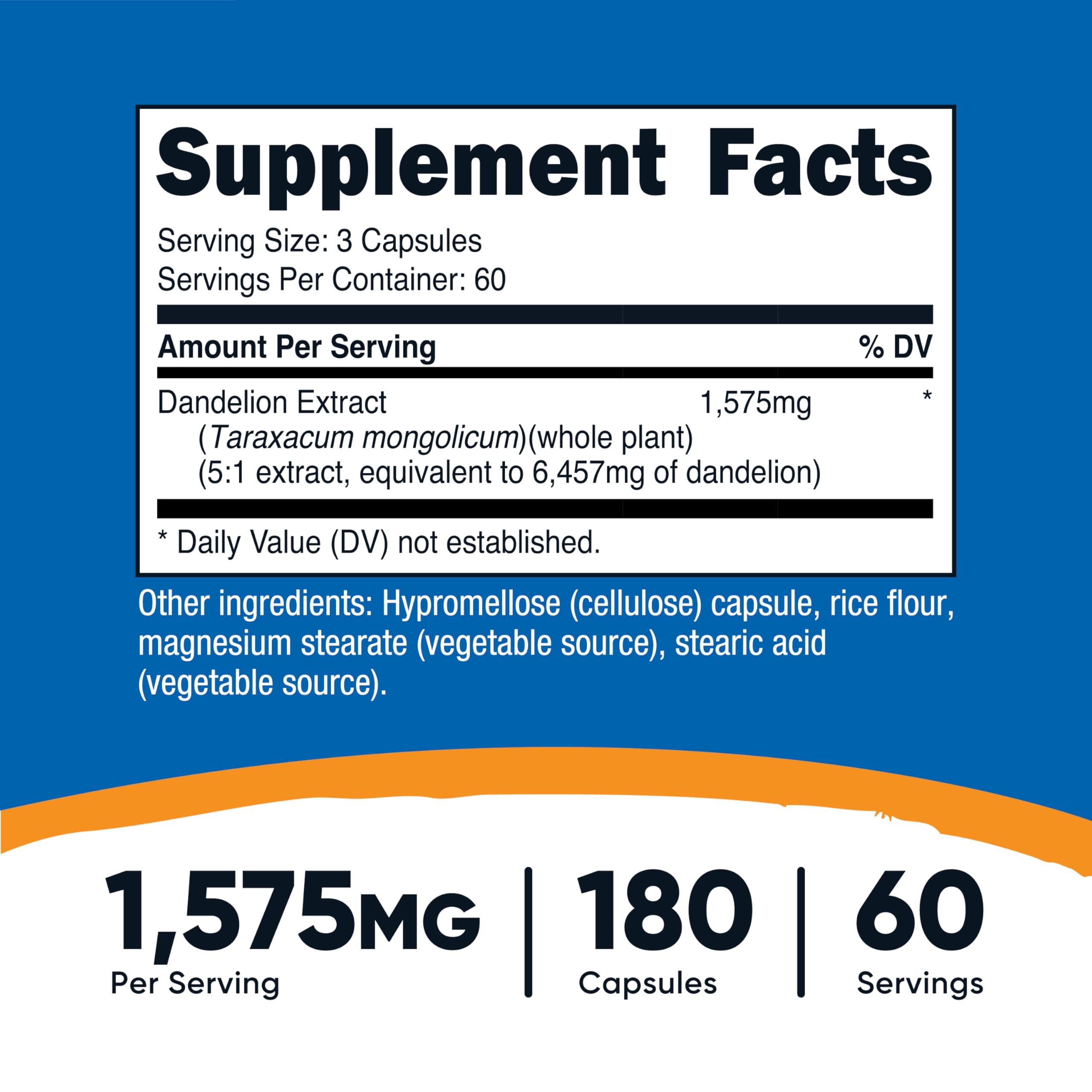Nutricost pissenlit-portion-1575mg: format pratique pour routine