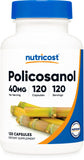 Nutricost Policosanol 40 mg — bouteille claire prête à une utilisation quotidienne.