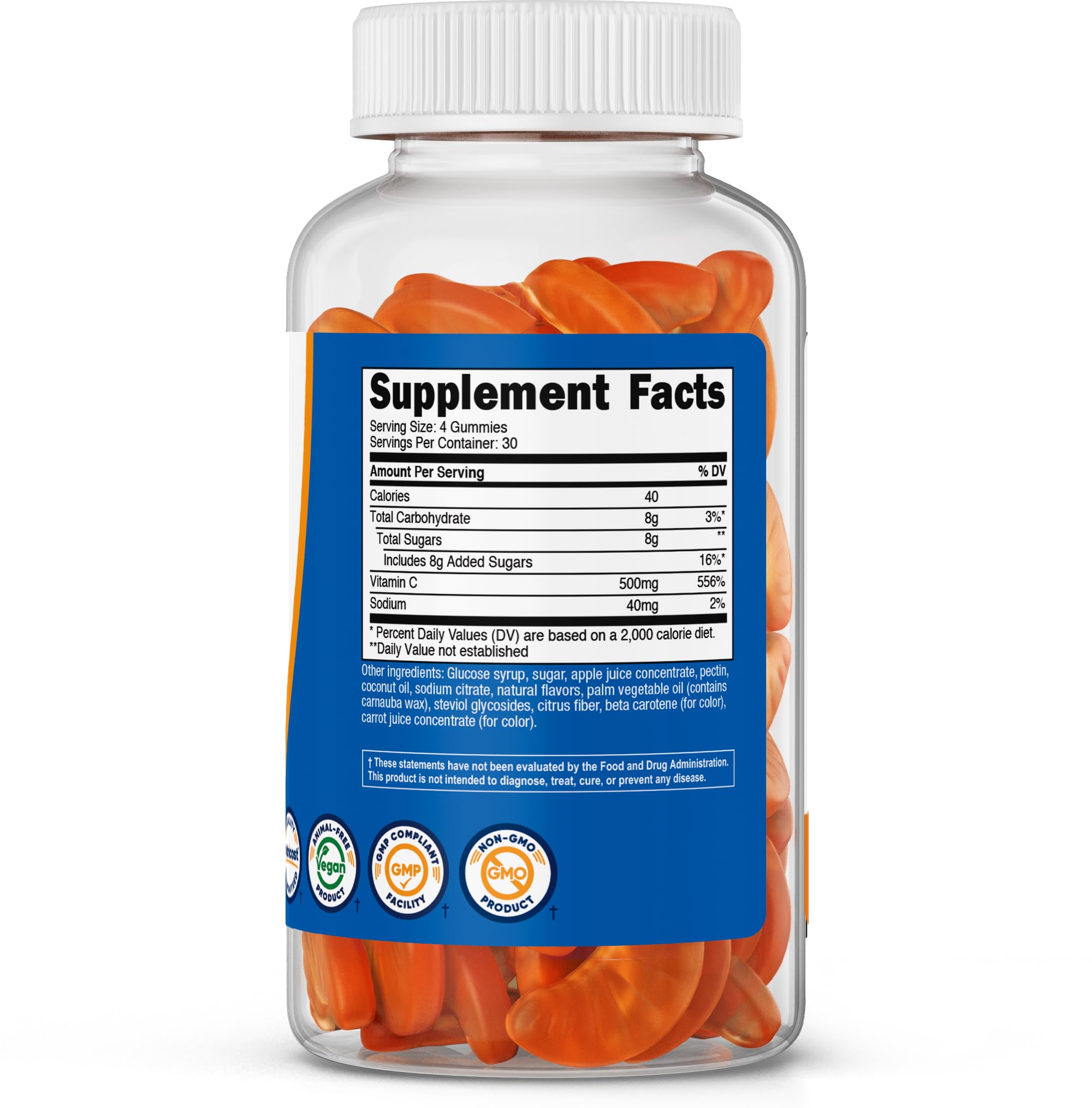 Nutricost bonbons-gélifiés vitamine C : pot de 30 portions prête à l'emploi