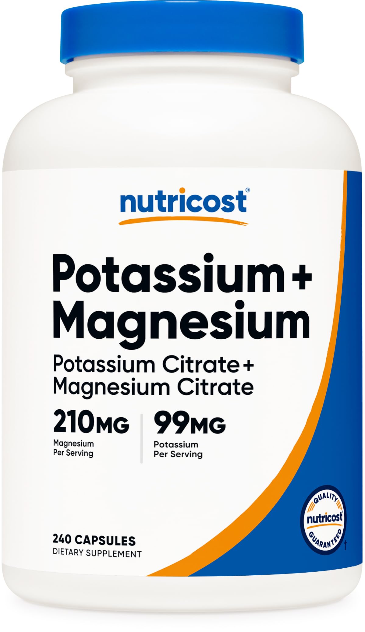 Nutricost potassium magnésium citrates – bouteille facile a prendre pour le quotidien