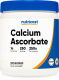Nutricost Calcium Ascorbate — bouteille neutre prête à mélanger pour un apport quotidien pratique