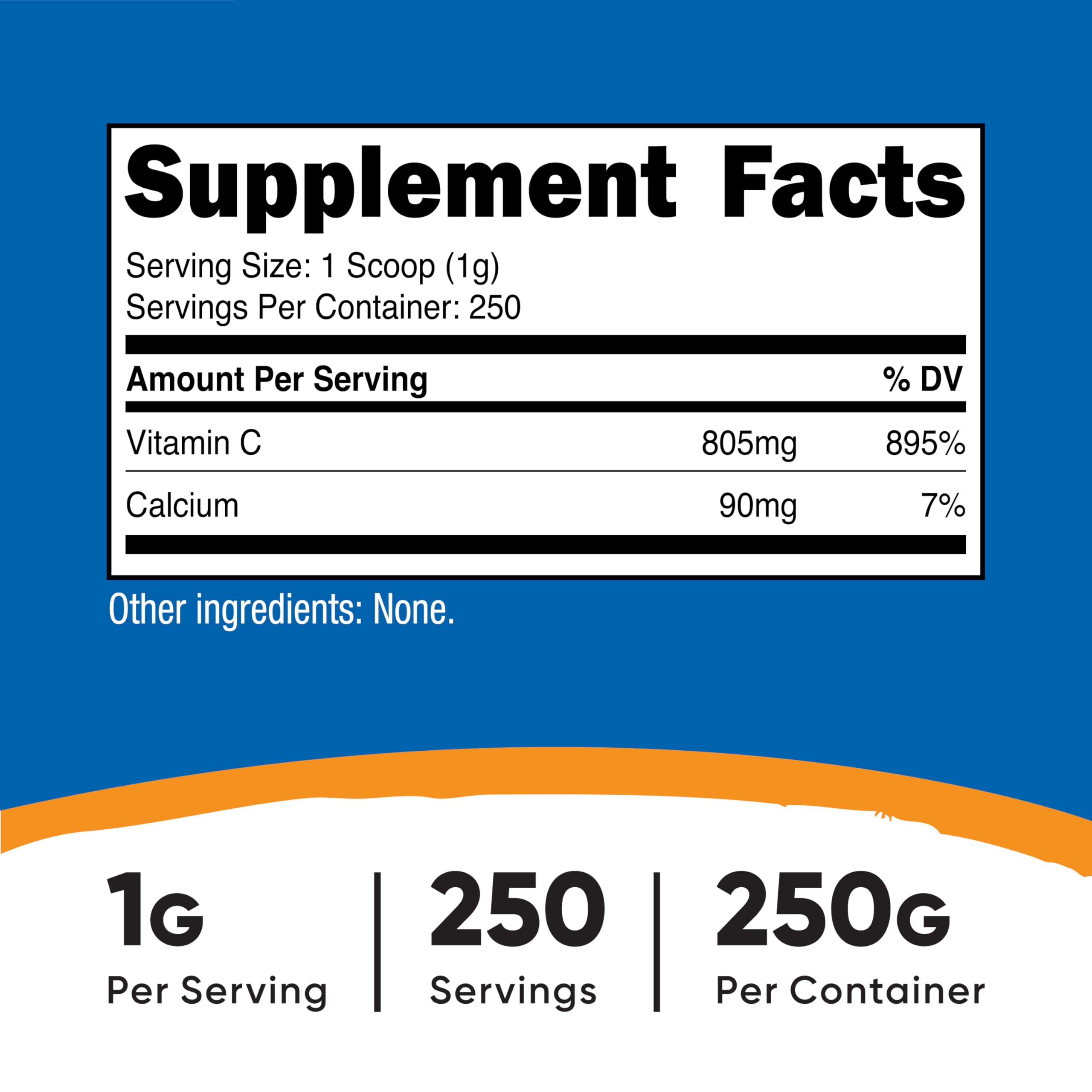 Nutricost Calcium Ascorbate — cuillère doseuse facilitant l'ajustement des portions