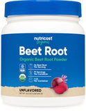 Nutricost Poudre de Betterave Bio dans une bouteille prête pour smoothies.