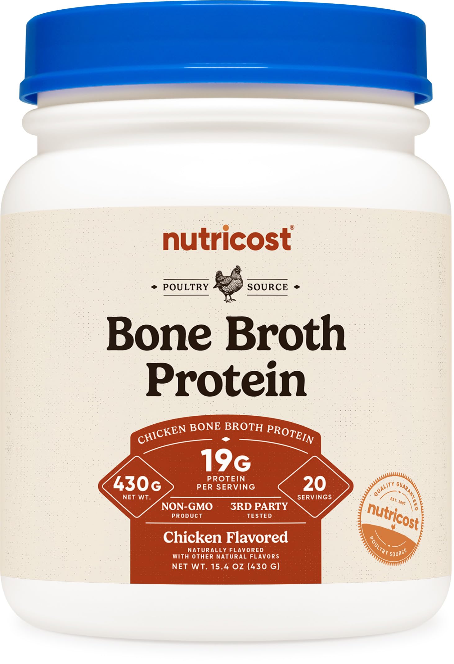 Nutricost Poudre Bouillon Poulet: arôme riche pour rehausser vos soupes.