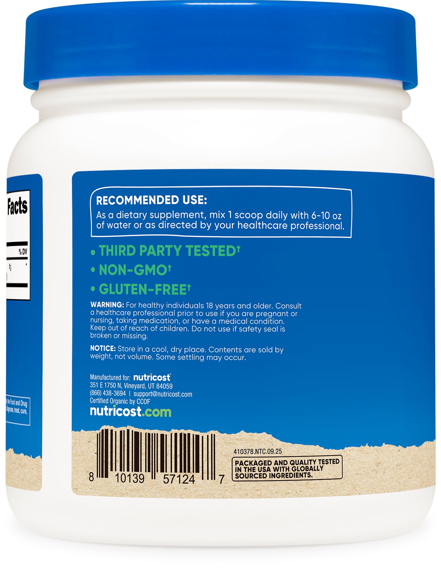 Nutricost poudre criniere de lion grammes, portions pratiques.