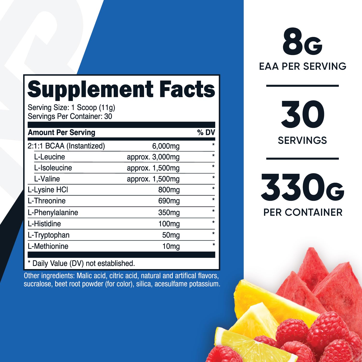 Doseur inclus pour mesurer précisément les portions Nutricost EAA Fruit Punch