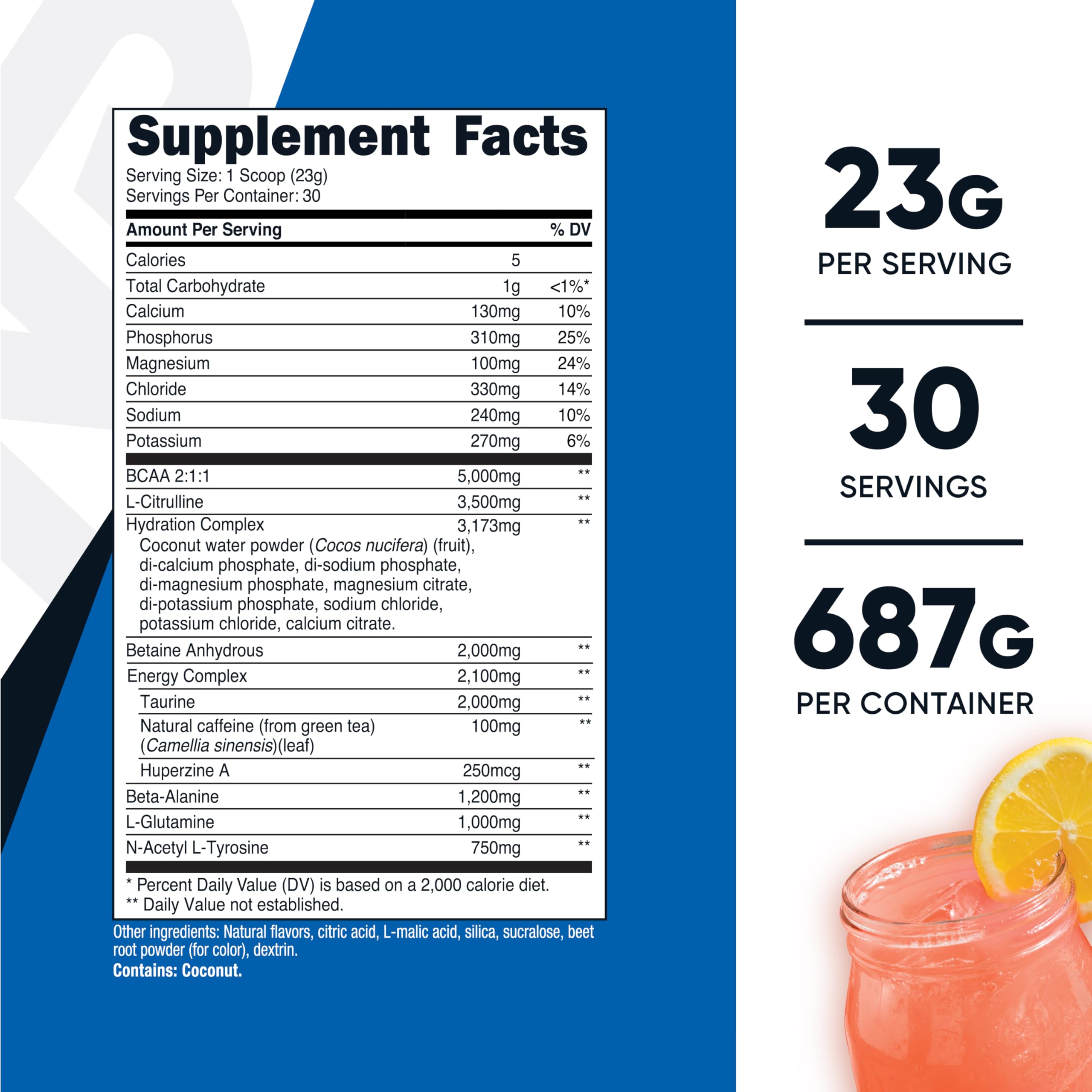 Nutricost poudre intra-entraînement: doseur inclus pour dosage rapide.