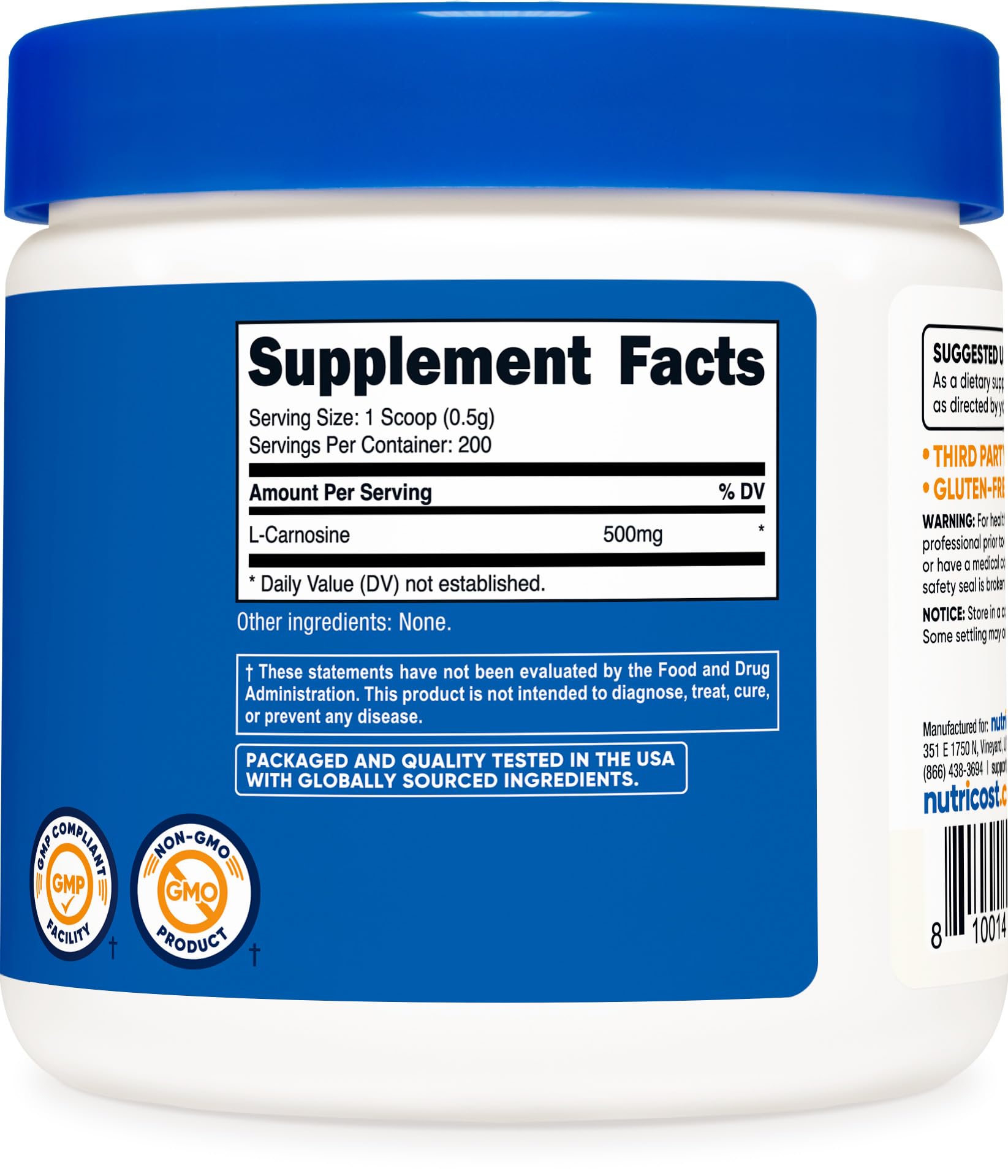 Fabrication dans une installation GMP et enregistrée FDA pour la traçabilité.