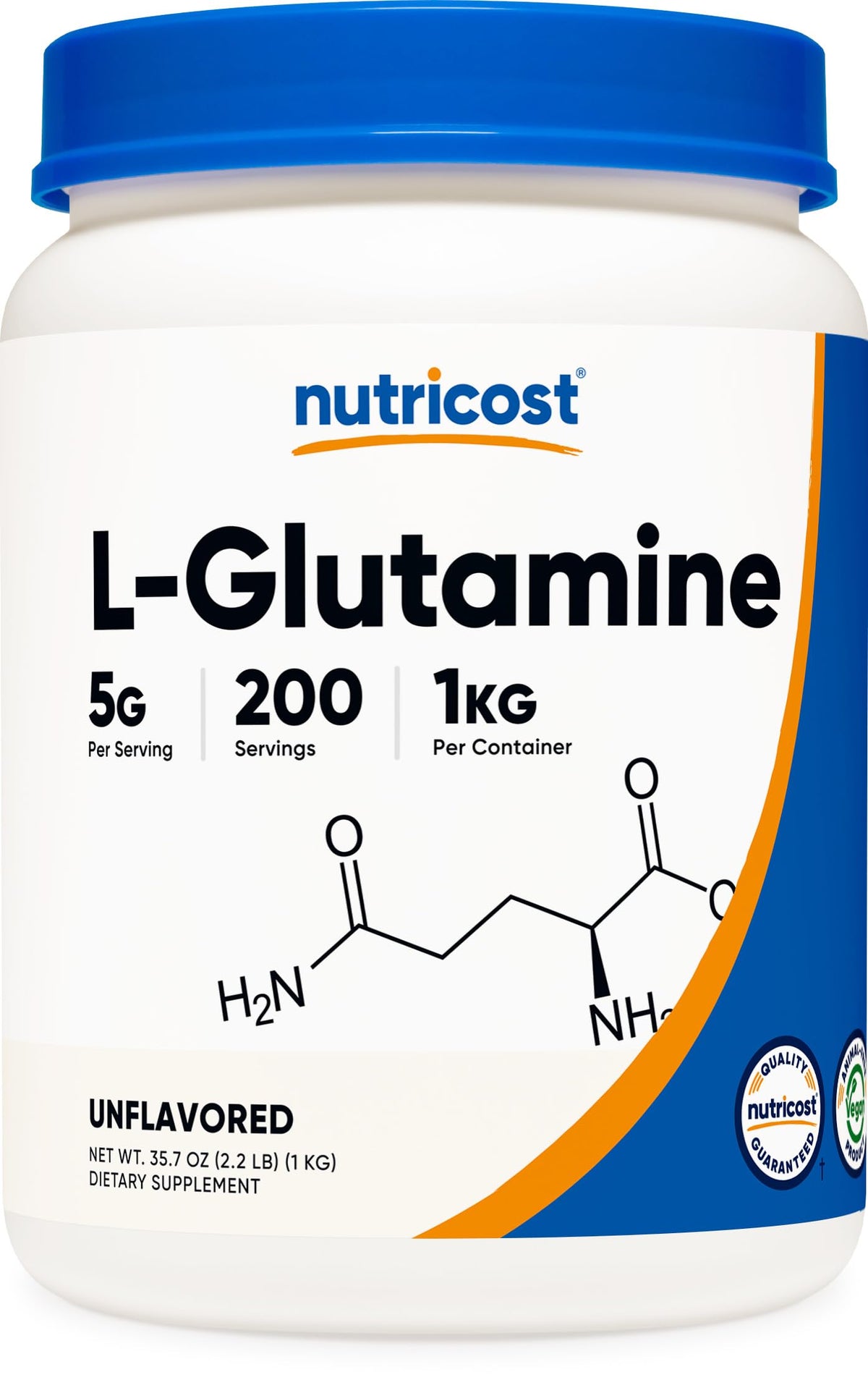 Nutricost L-Glutamine: poudre sans arôme idéale pour shakes après l'entraînement