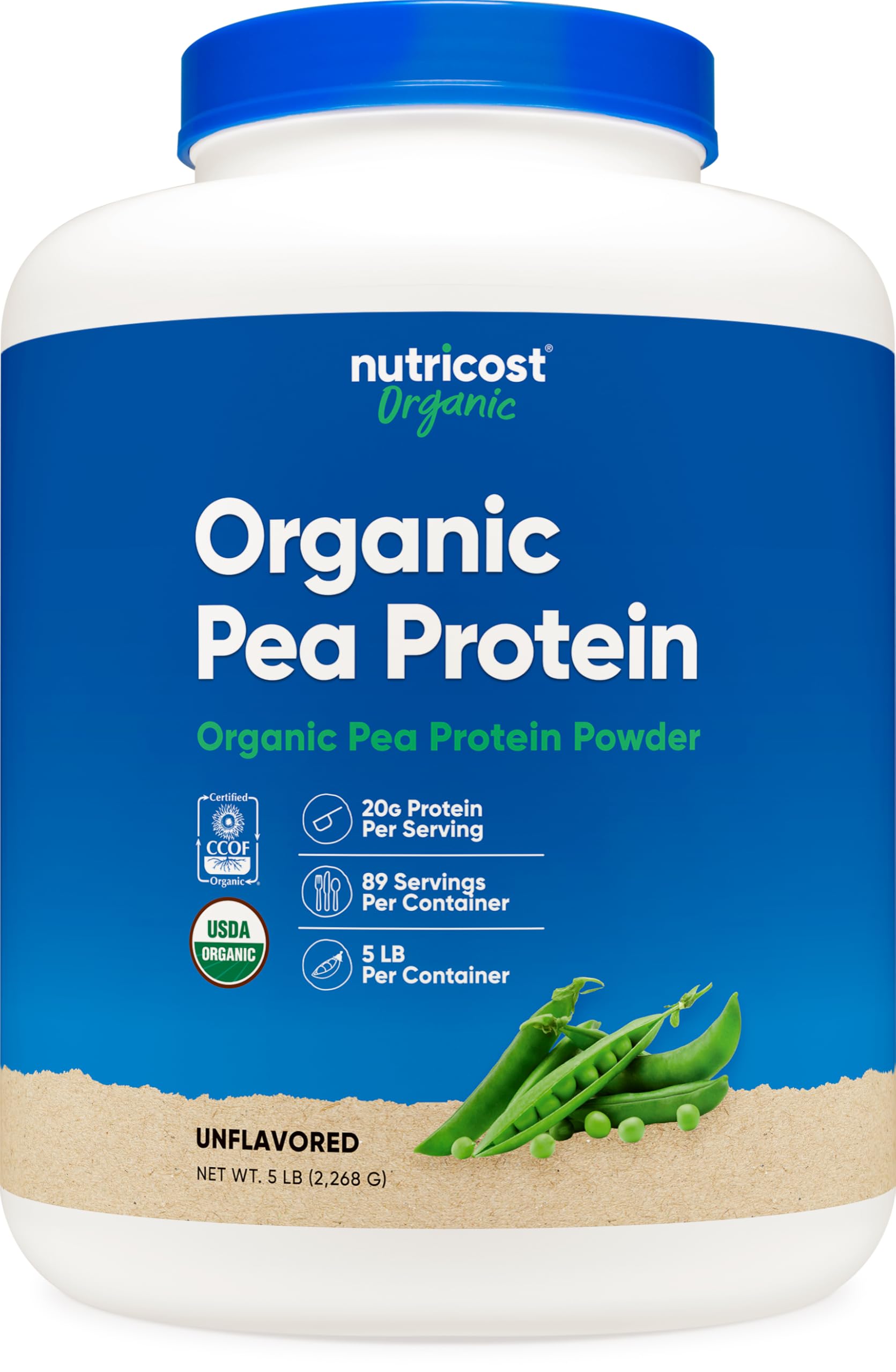 Nutricost Poudre protéine pois biologique 5-lbs — emballage pratique et dosage facile