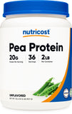 Nutricost poudre protéine pois, bouteille, idéale pour collations protéinées quotidiennes.