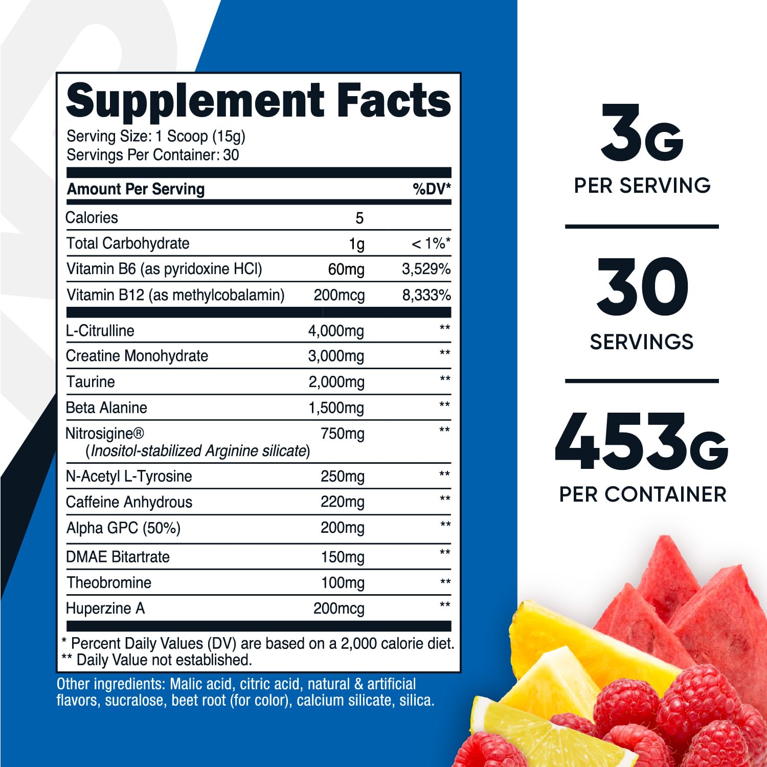 Nutricost Pré-entraînement, doseur-poudre-pre-entraînement-creatine, dosage rapide avant l'effort.