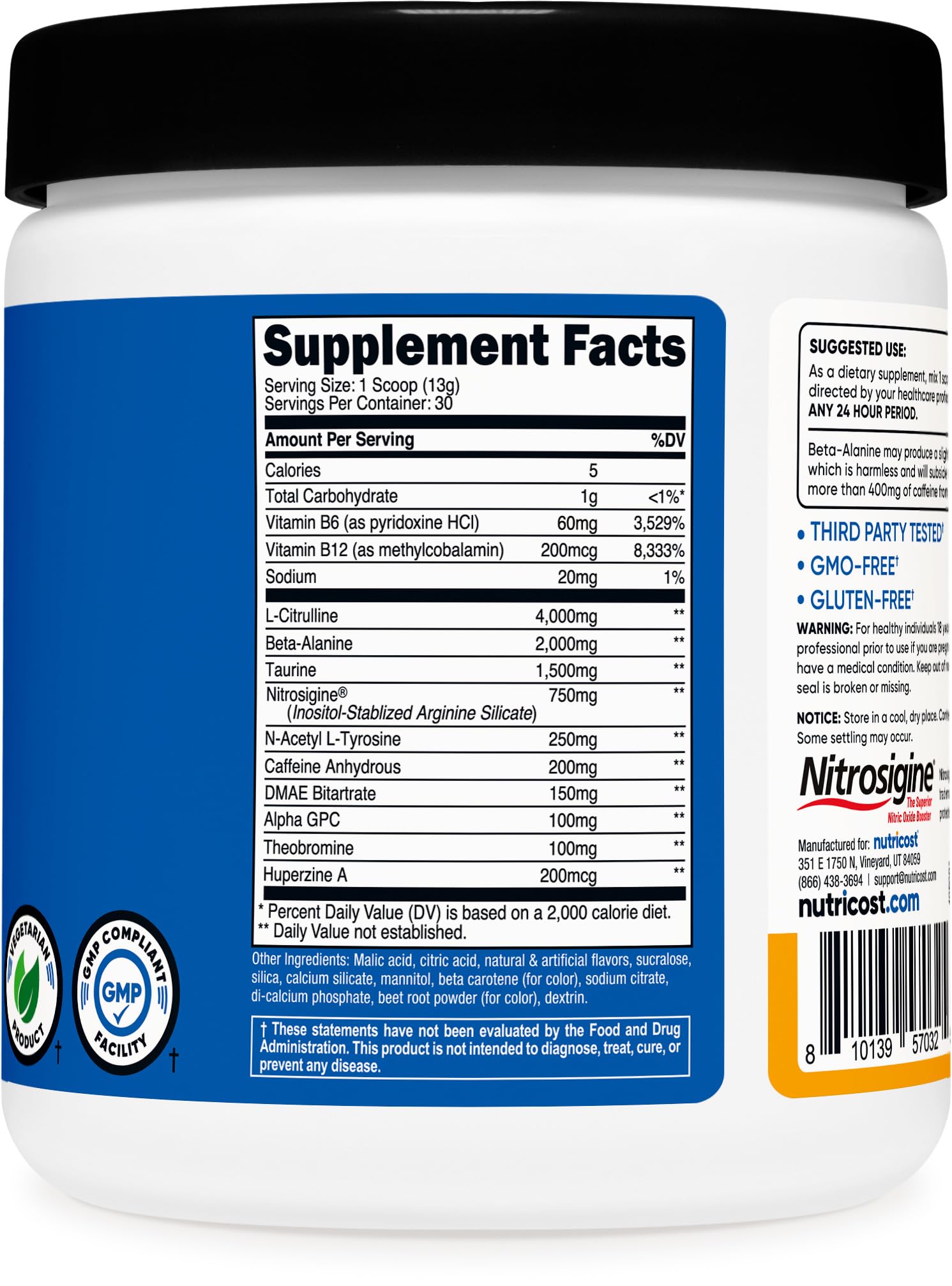 Nutricost Complexe Pré-Entraînement boîte emballage pratique et esthétique